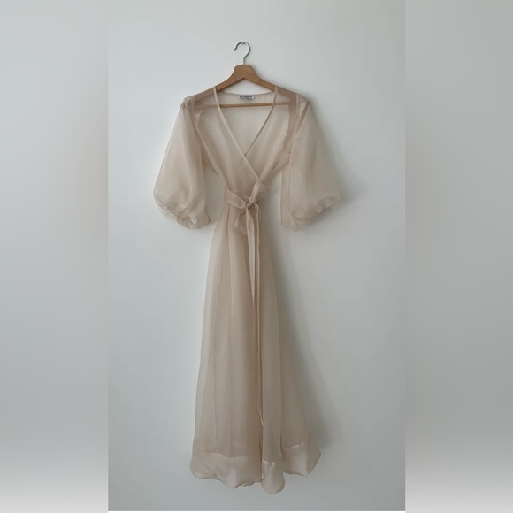 Kamperett Dresses & Skirts - Sheer Wrap Maxi Dress in Champagne by Kamperett